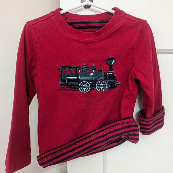 Janie and Jack red reversible train tee - Picture 2 of 3